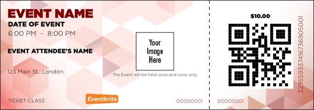Red Geo QR Event Ticket Product Front