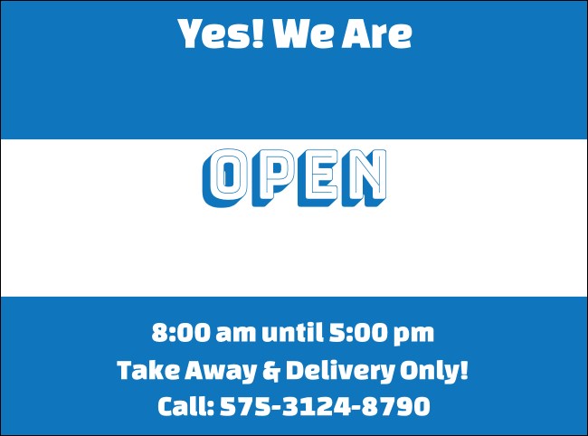 Open for Delivery Flyer Product Front