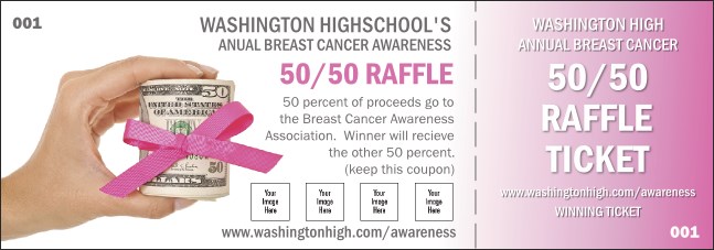 Money Ribbon Raffle Ticket Product Front