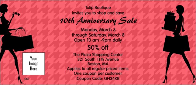 Red Shopping Coupon Product Front