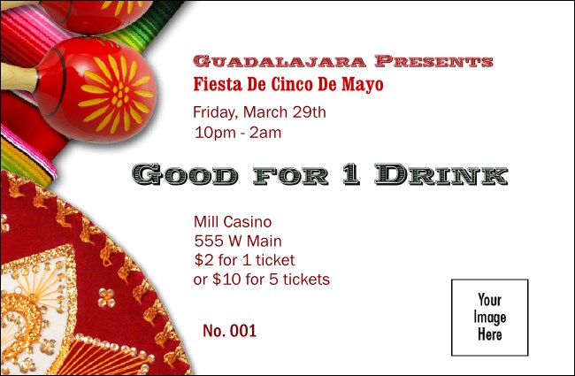 Fiesta Drink Ticket Product Front