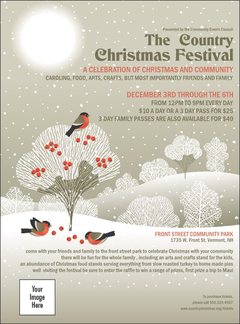 Winter Bird Flyer Product Front