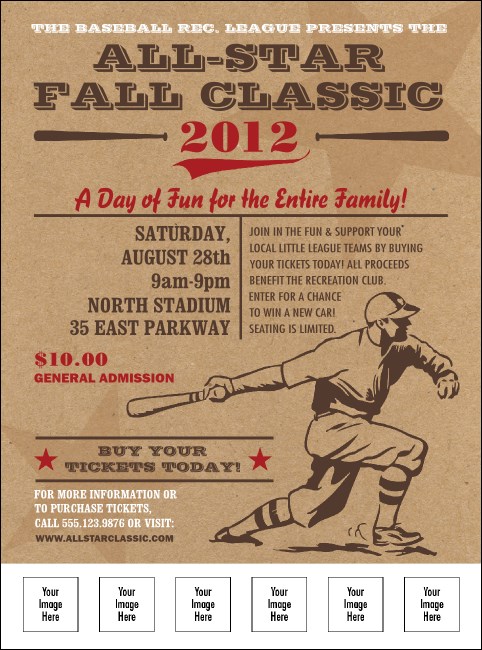 All-Star Retro Baseball Logo Flyer Product Front