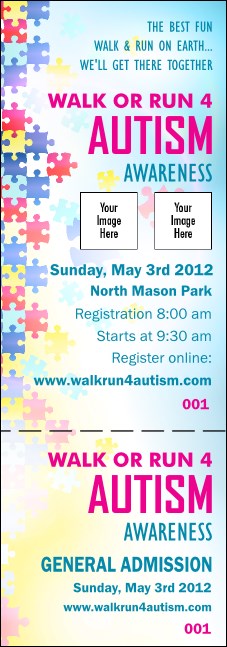 Autism Awareness Event Ticket Product Front