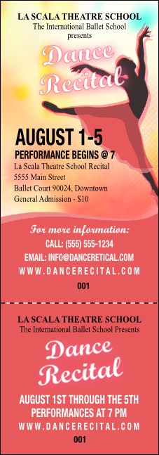 Dance Silhouette Event Ticket Product Front