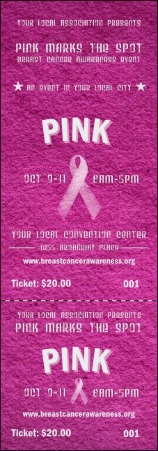 Breast Cancer Pink Ribbon Event Ticket Product Front