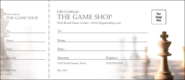 Chess Logo Gift Certificate Product Front