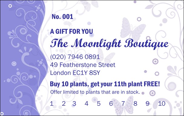 Butterfly Loyalty Card Product Front