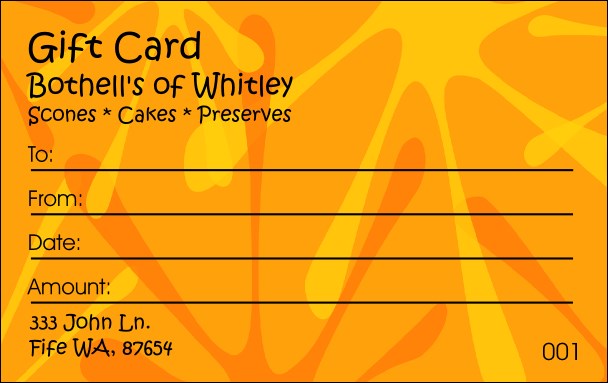 Orange Fun Gift Card Product Front