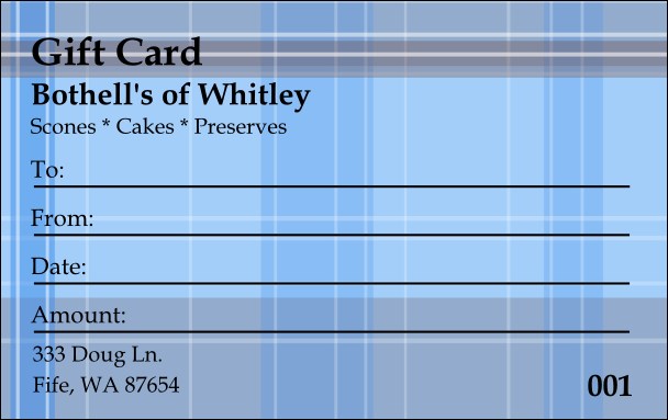 Plaid Gift Card Product Front