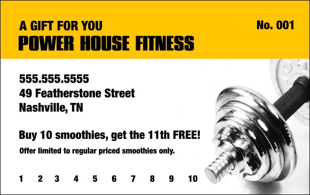 Fitness Gym Loyalty Card Product Front