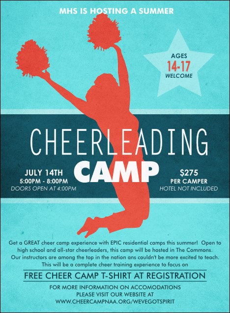 Cheerleading Jump Invitation Product Front