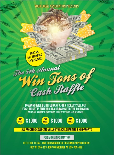 Cash Raffle Green Invitation Product Front