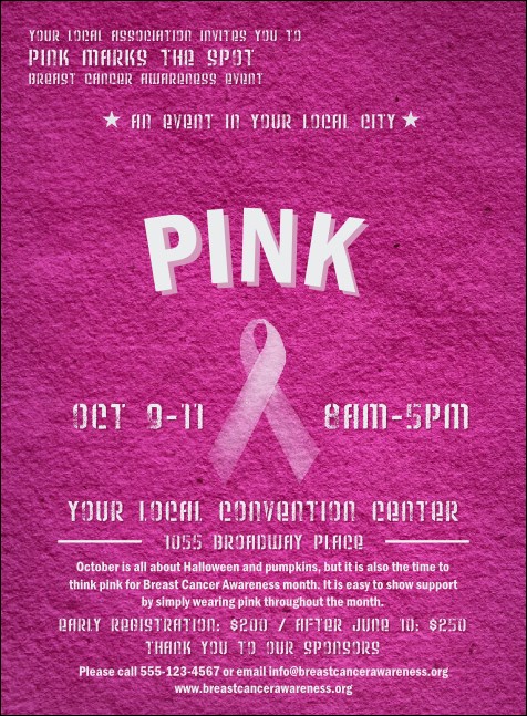 Breast Cancer Pink Ribbon Invitation Product Front