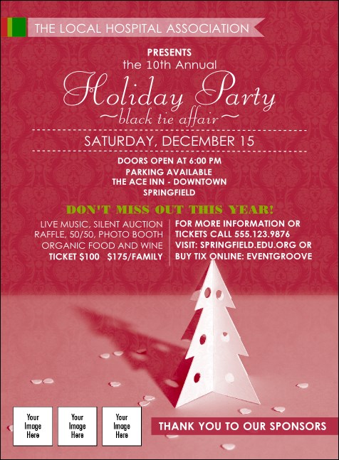 Paper Christmas Tree Red Invitation Product Front