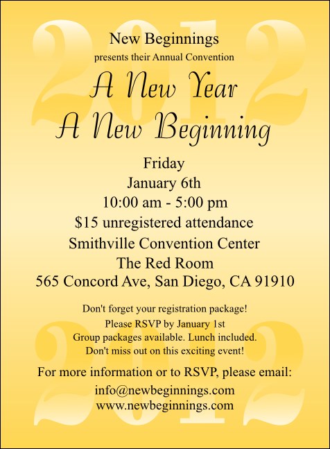 Year Invitation (Gold) Product Front
