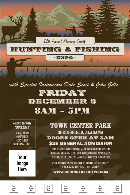 Fishing and Hunting Expo Green Camo Poster Product Front