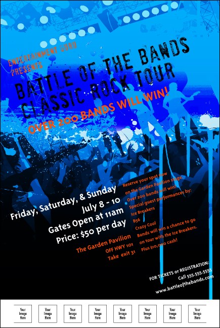 Rock Concert Blue Poster Product Front