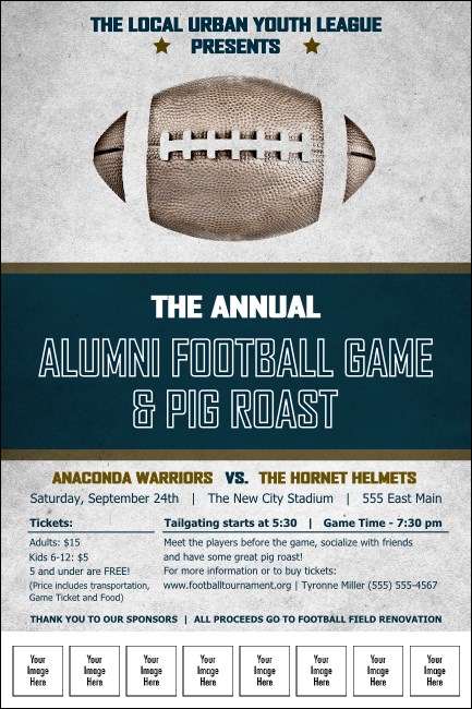 American Football Blue Logo Poster Product Front