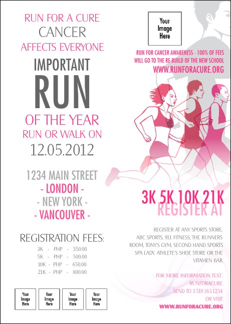 Run for a Cause Pink Postcard