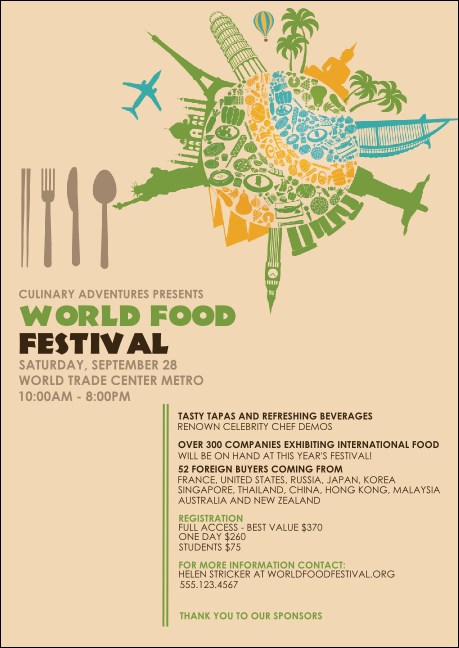 Food Festival Postcard Product Front