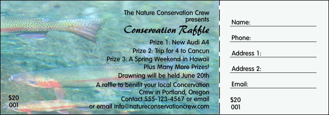 Nature Series - Trout Raffle Ticket Product Front