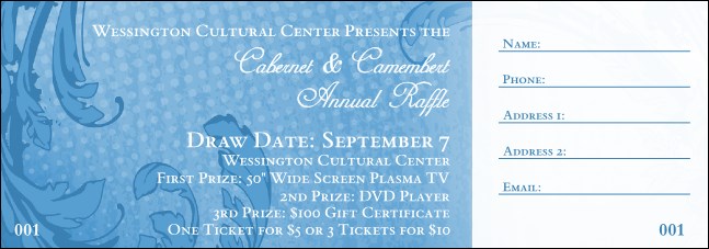 Classic Blue Raffle Ticket Product Front