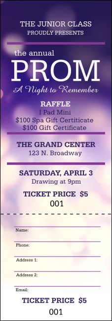 Abstract Lights Raffle Ticket Product Front