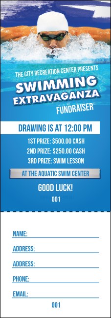 Swimming Raffle Ticket Product Front