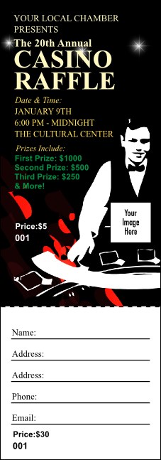 Casino Dealer Raffle Ticket Product Front