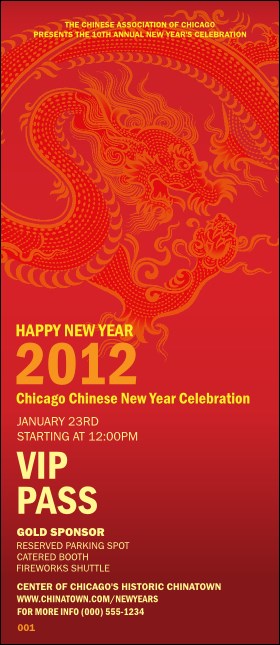 Chinese New Year VIP Pass Product Front