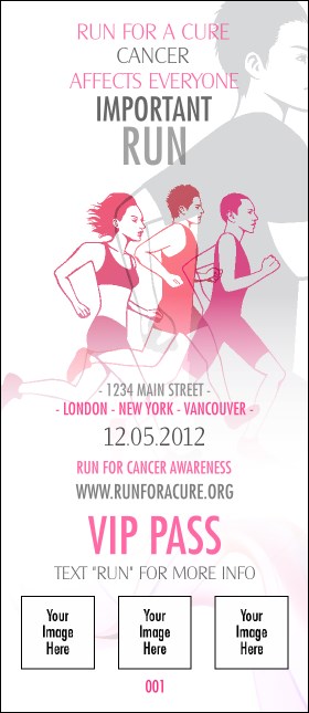 Run for a Cause Pink VIP Pass Product Front