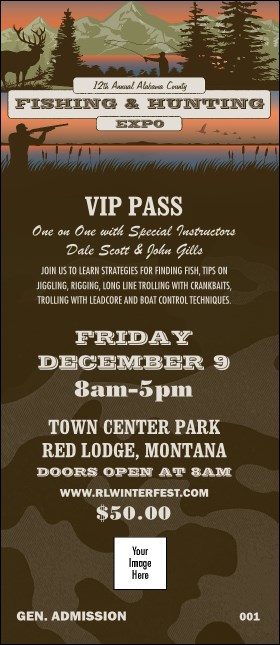 Fishing and Hunting Expo Green Camo VIP Pass Product Front