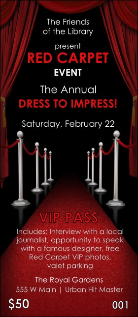 Red Carpet VIP Pass Product Front