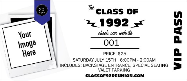 Class Reunion Mascot Blue VIP Pass Product Front