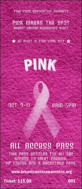 Breast Cancer Pink Ribbon VIP Pass