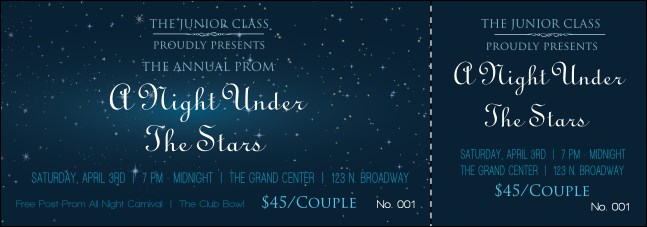 Star Theme Event Ticket Product Front