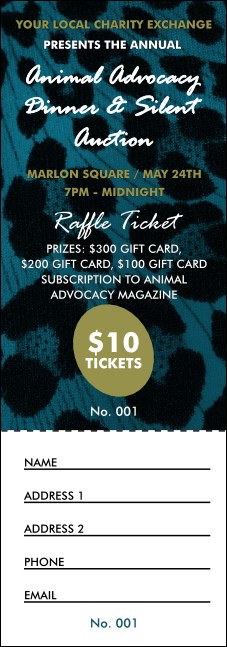 Animal Print Raffle Ticket Product Front