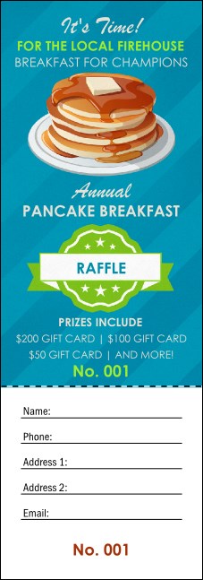 Pancake Stack Raffle Ticket Product Front