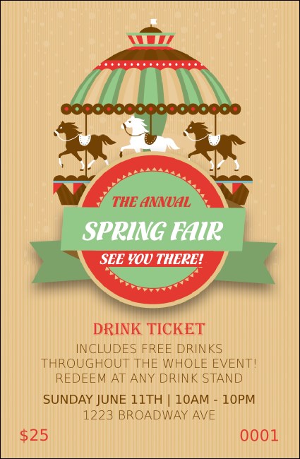 Merry Go Round Drink Ticket