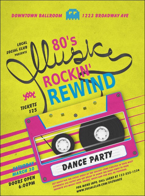 80s Music Flyer Product Front
