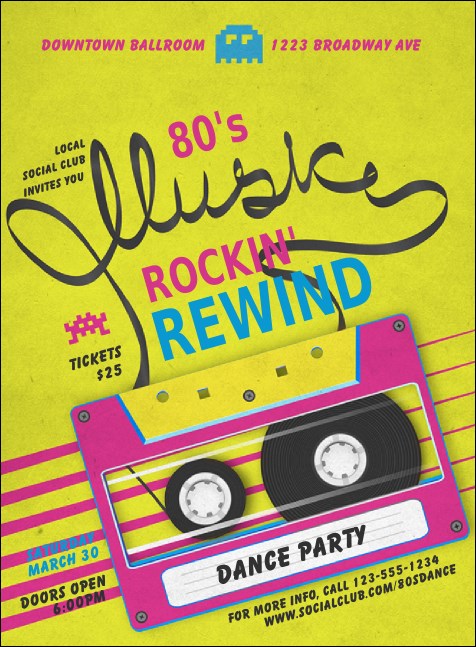 80s Music Invitation Product Front