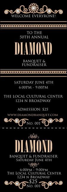 Diamonds Black Event Ticket Product Front