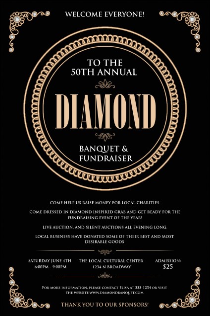 Diamonds Black Poster Product Front