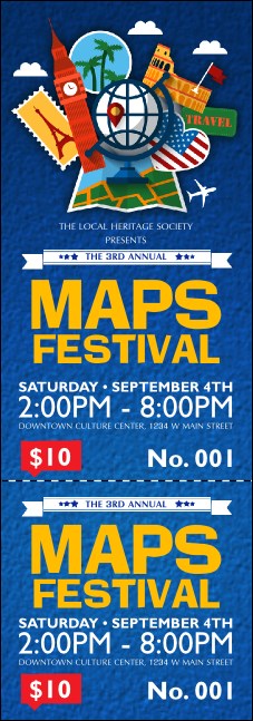 Travel Event Ticket Product Front