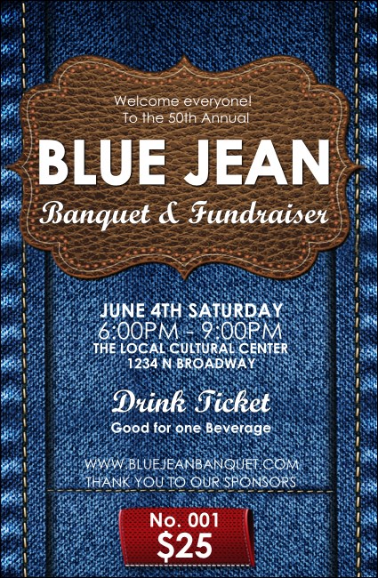 Blue Jeans Drink Ticket Product Front