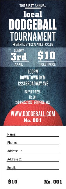 Dodgeball Raffle Ticket