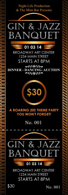 Twenties Event Ticket Product Front