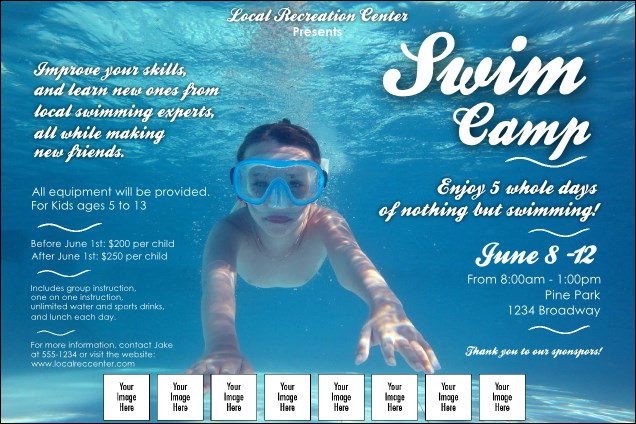 Swim Camp Logo Poster Product Front