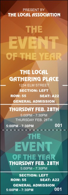 Geometric Reserved Event Ticket Product Front